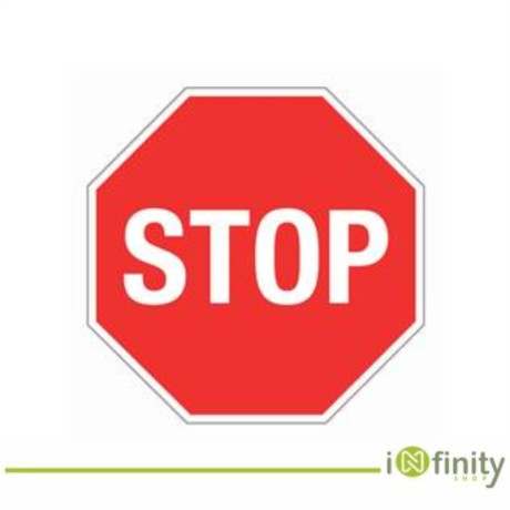 Panneau stop octogonal rouge INFINITY DESIGN