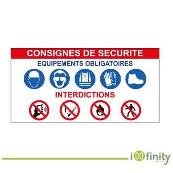 Panneau consignes de sécurité