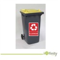 Bac de recyclage en aluminium avec roues