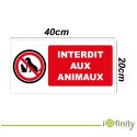 Plaque signalétique Interdit aux animaux