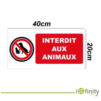 Plaque signalétique Interdit aux animaux