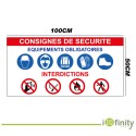 Consignes de sécurité signalisation d'atelier PVC