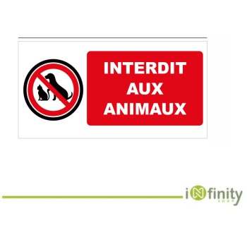 Plaque Interdit aux animaux