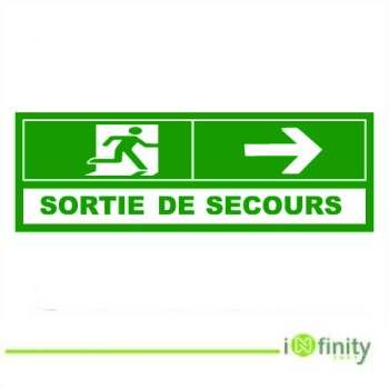 Signalisation de sortie de secours avec flèche