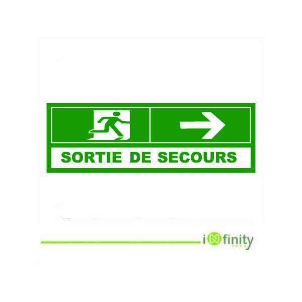 Signalisation de sortie de secours avec flèche Signalisation de sortie de secours avec flèche