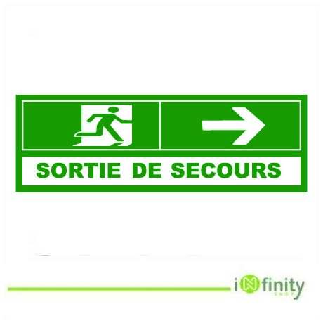 Signalisation de sortie de secours avec flèche